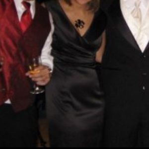 Ann Taylor black satin elegant cocktail dress